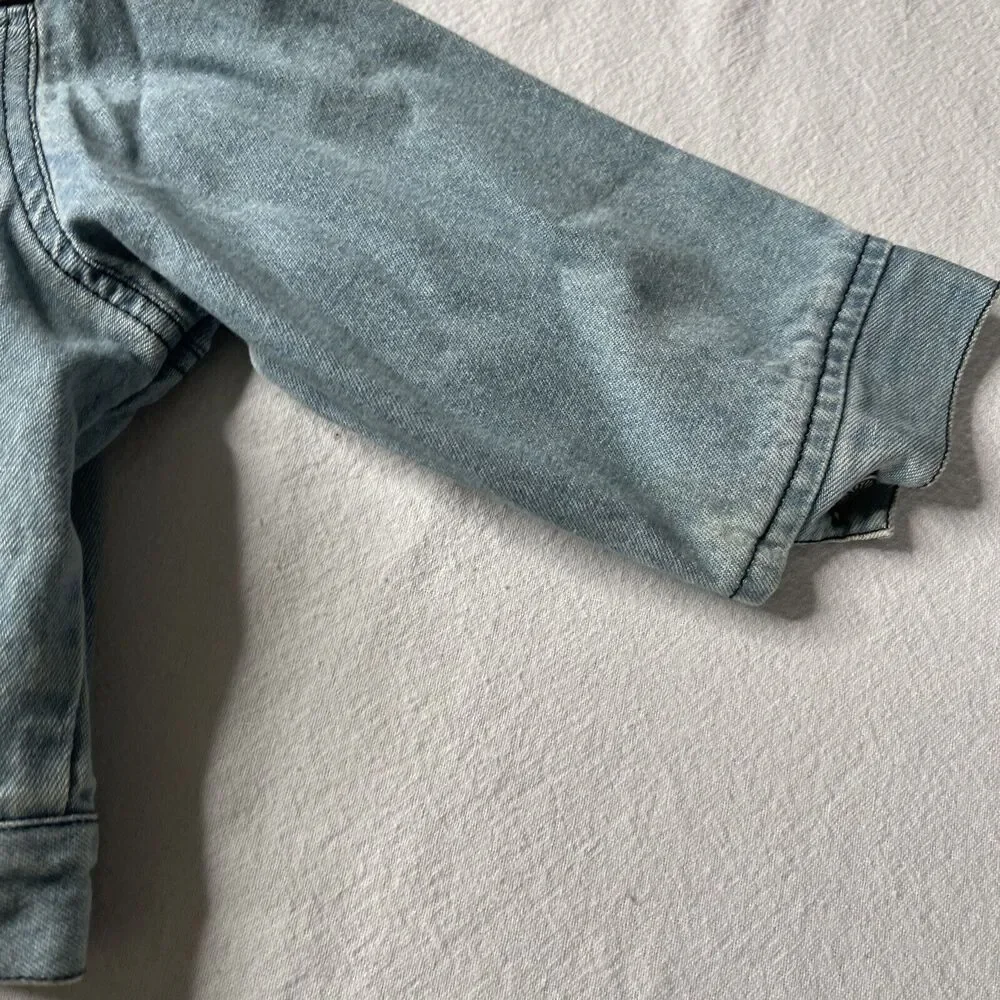 Born to Ride Denim toddler 3T jacket Biker blue jean jacket Go Baby Tag